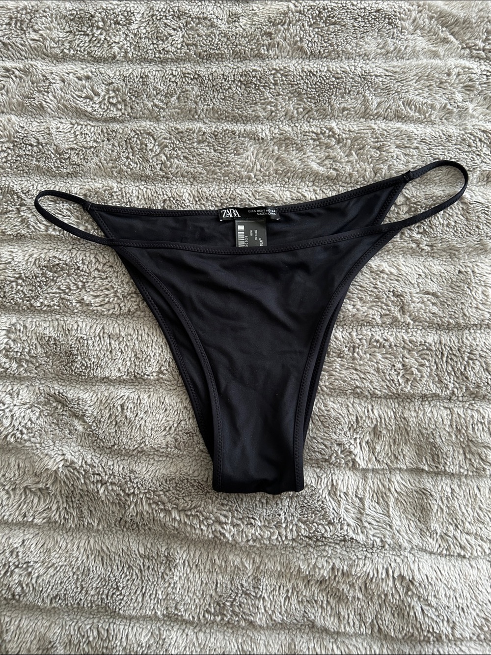 Zara Black High-Cut Bikini Bottom